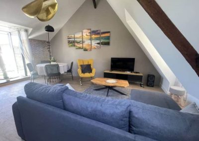 Salon et salle à manger confortables à l’escale de Saint-Patern à Vannes